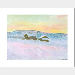 Landscape of Norway - The Blue Houses by Claude Monet Posters and Art